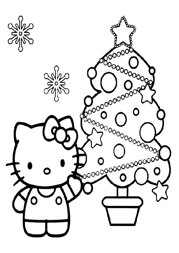 Ausmalbilder Weihnachten Hello kitty-17