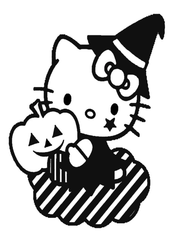 ausmalbilder halloween hello kitty-17